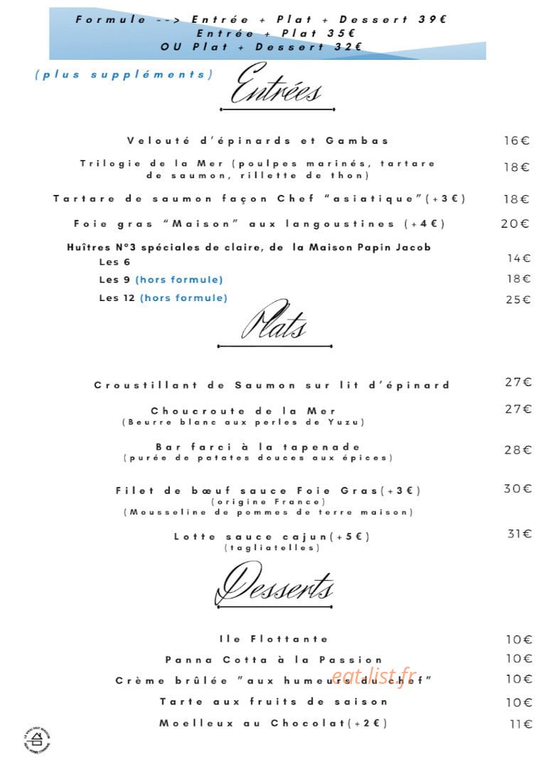 La Criée — carte page 1