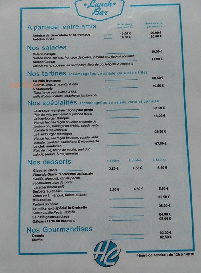 La Croisette — carte page 1