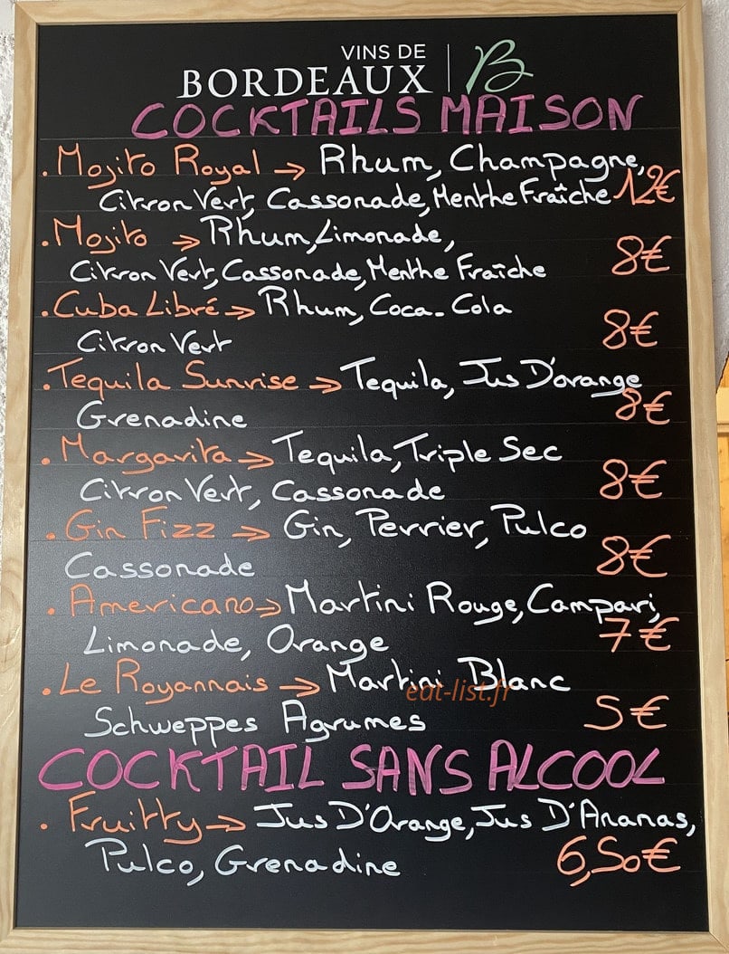 Le Bistro Royannais — carte page 2