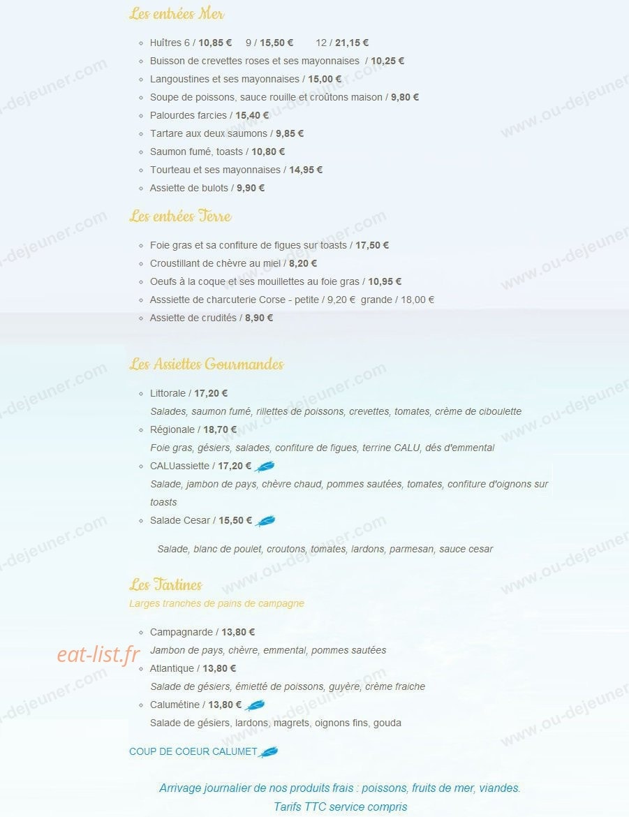 Le Calumet — carte page 1