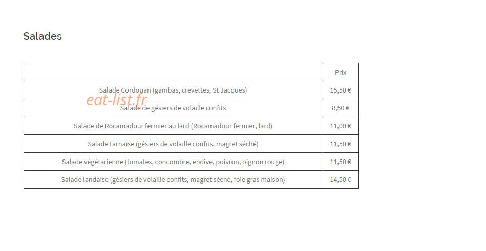 Le Carrelet — carte page 8