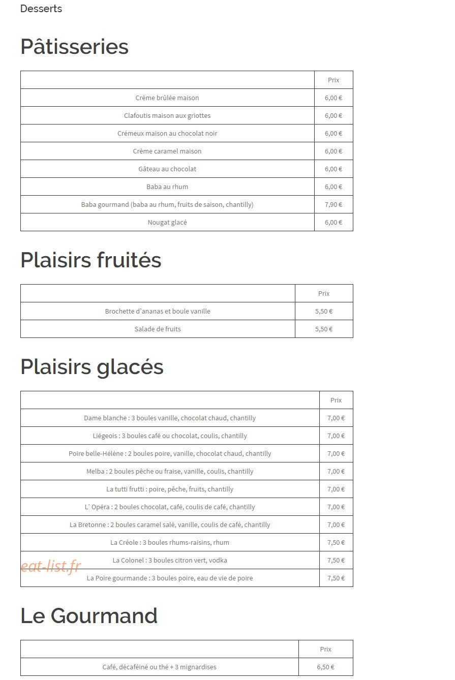 Le Carrelet — carte page 11