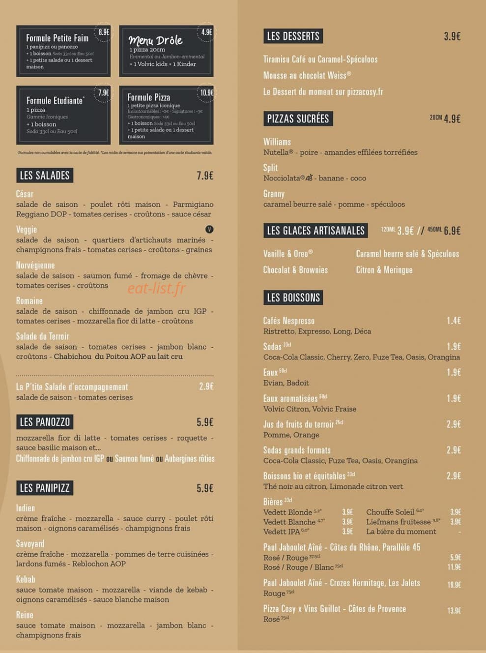 Pizza Cosy — carte page 2
