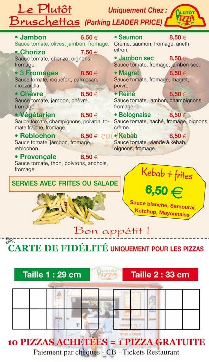 Plutot Pizza — carte page 3