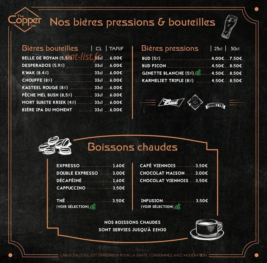 The Copper — carte page 3