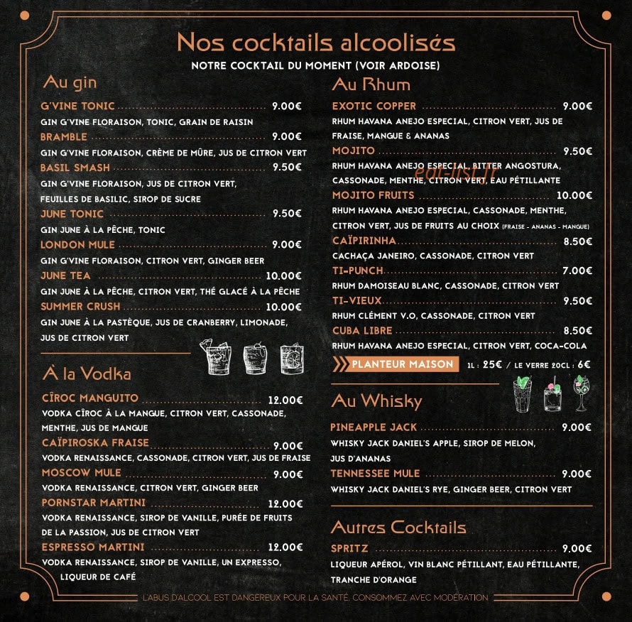 The Copper — carte page 5