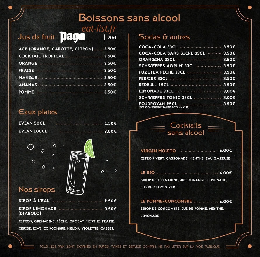 The Copper — carte page 4