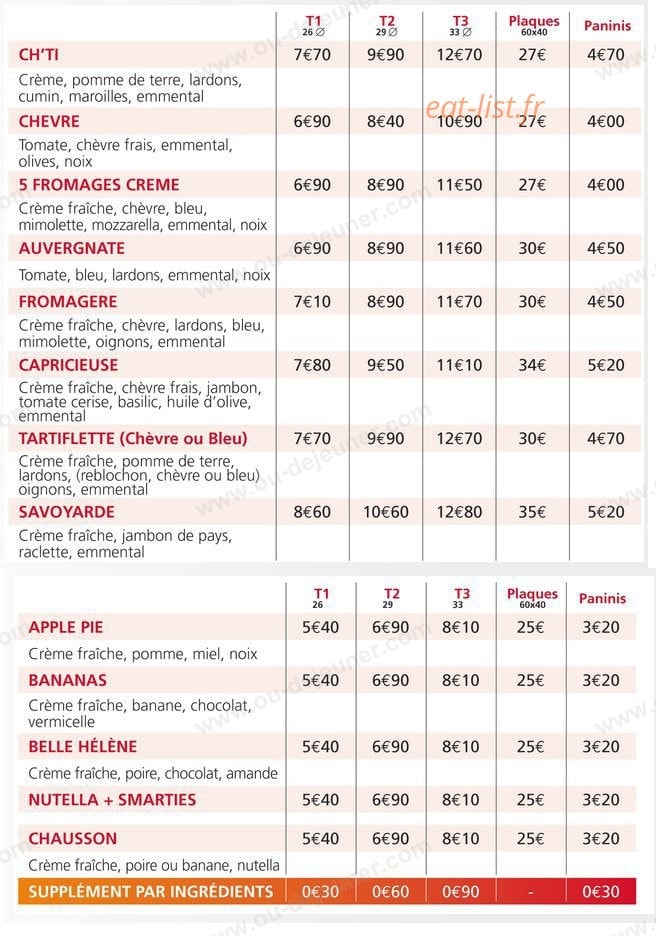 La Pizza Solinoise — carte page 4