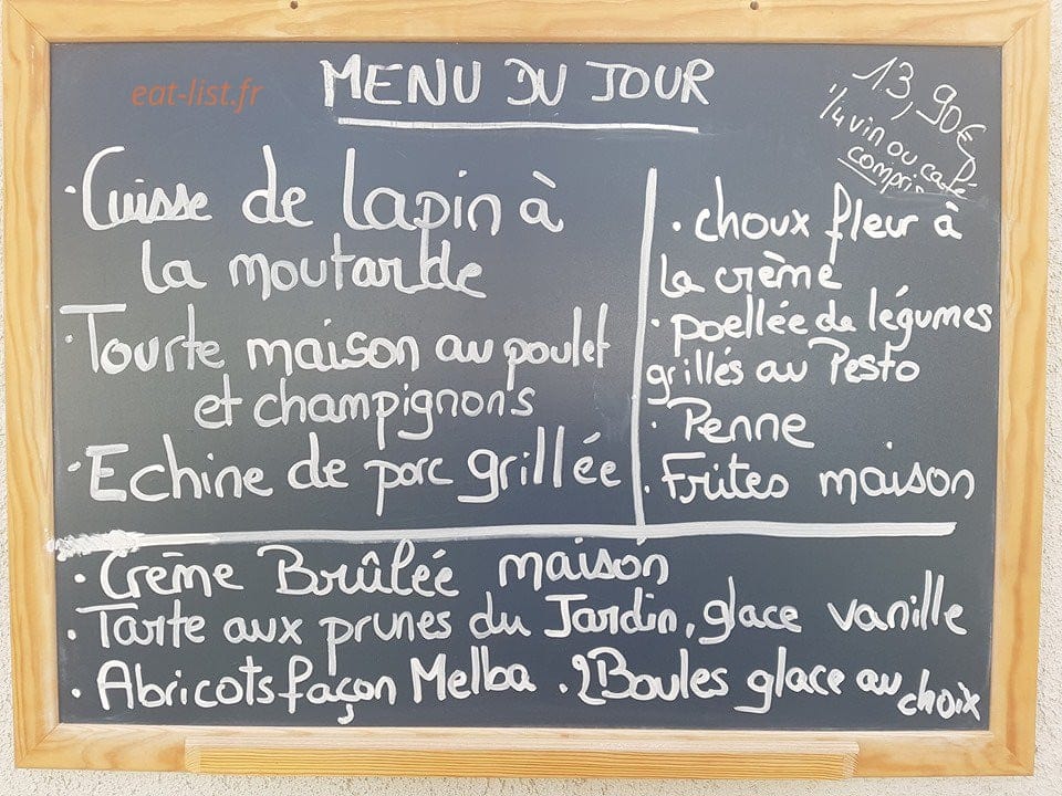 Ô Bistrot Gourmand — carte page 1