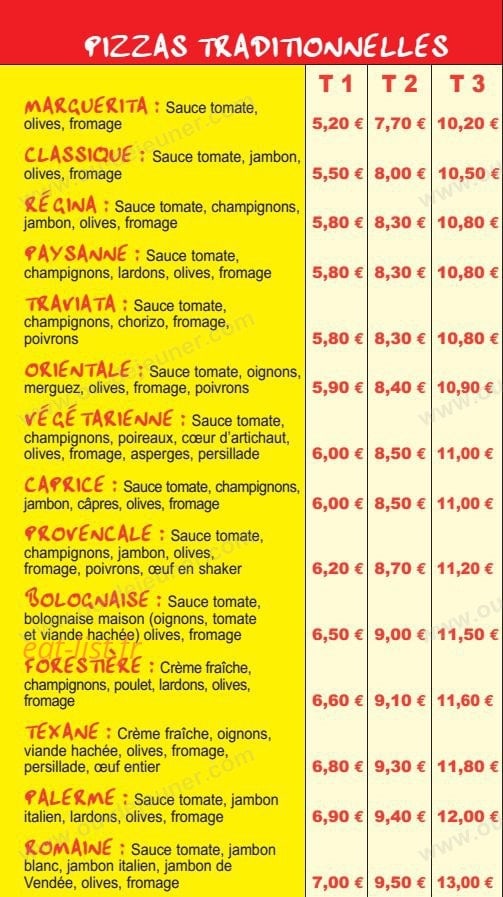 Délice Pizza — carte page 2