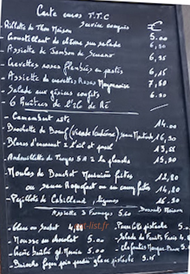 Le Petit Bouchot — carte page 1