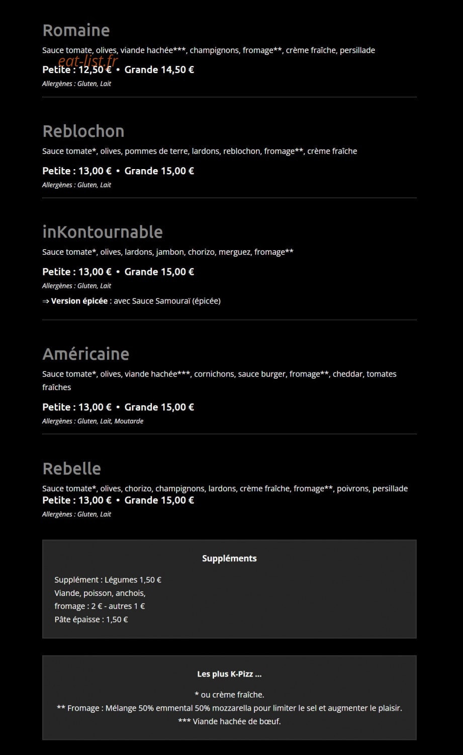 Kpizz — carte page 4