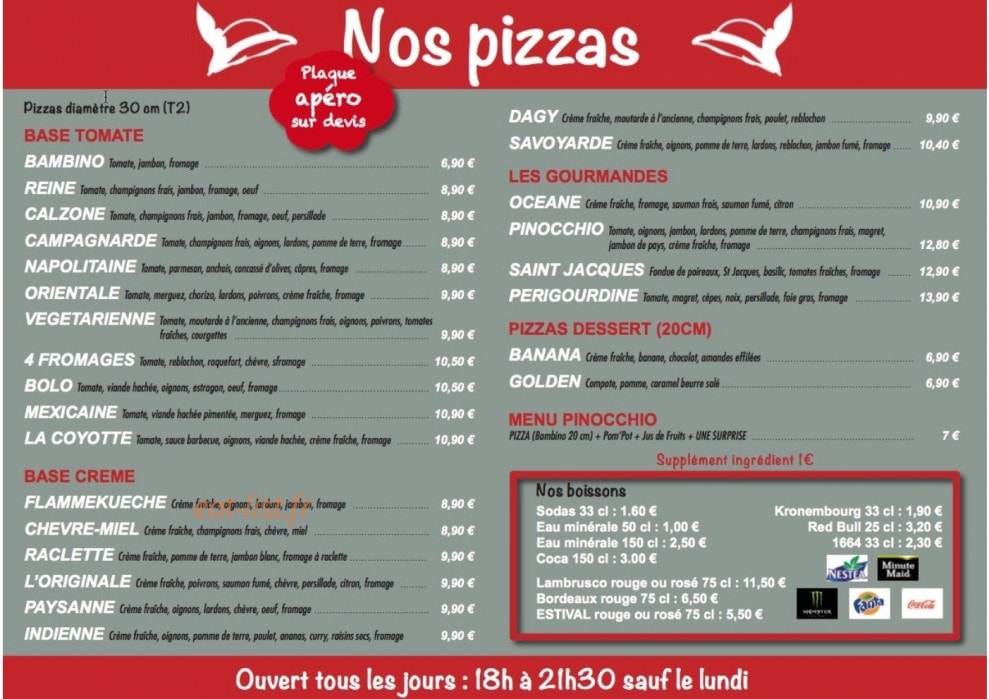 Le pinocchio — carte page 1