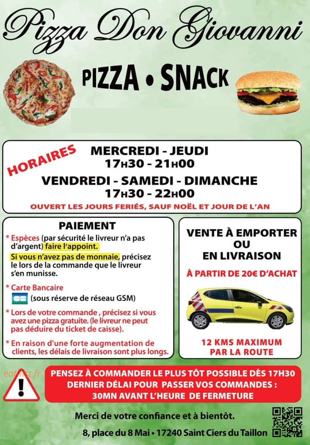 Pizza Don Giovanni — carte page 1