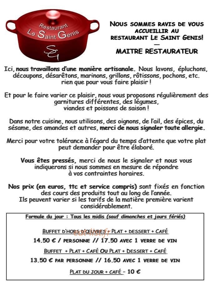 Le Saint Genis — carte page 1