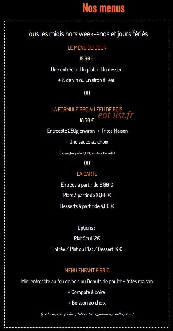 Carte et menu de Route 137 à Saint Genis de Saintonge — Les menus