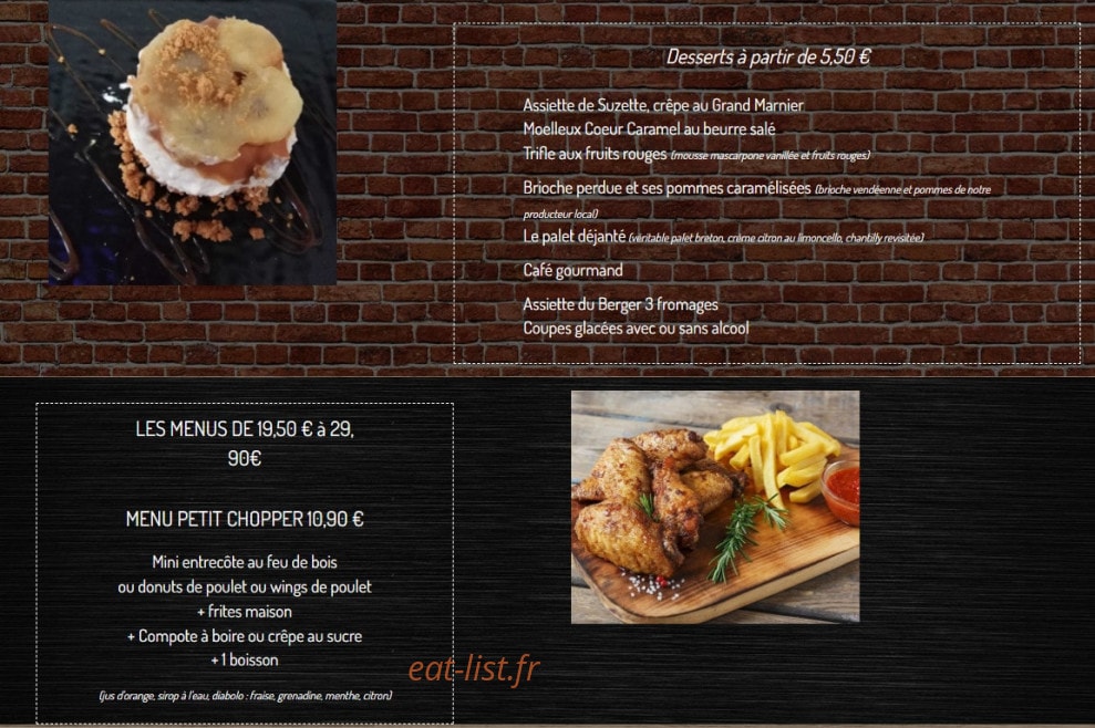 Carte et menu de Route 137 à Saint Genis de Saintonge — les desserts et menu enfant