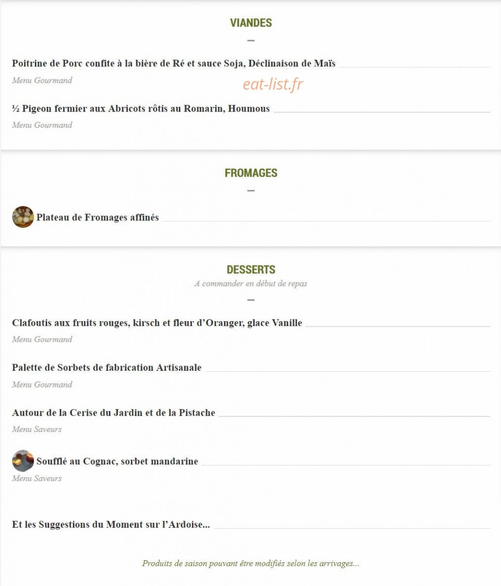 Domaine du Seudre — carte page 2