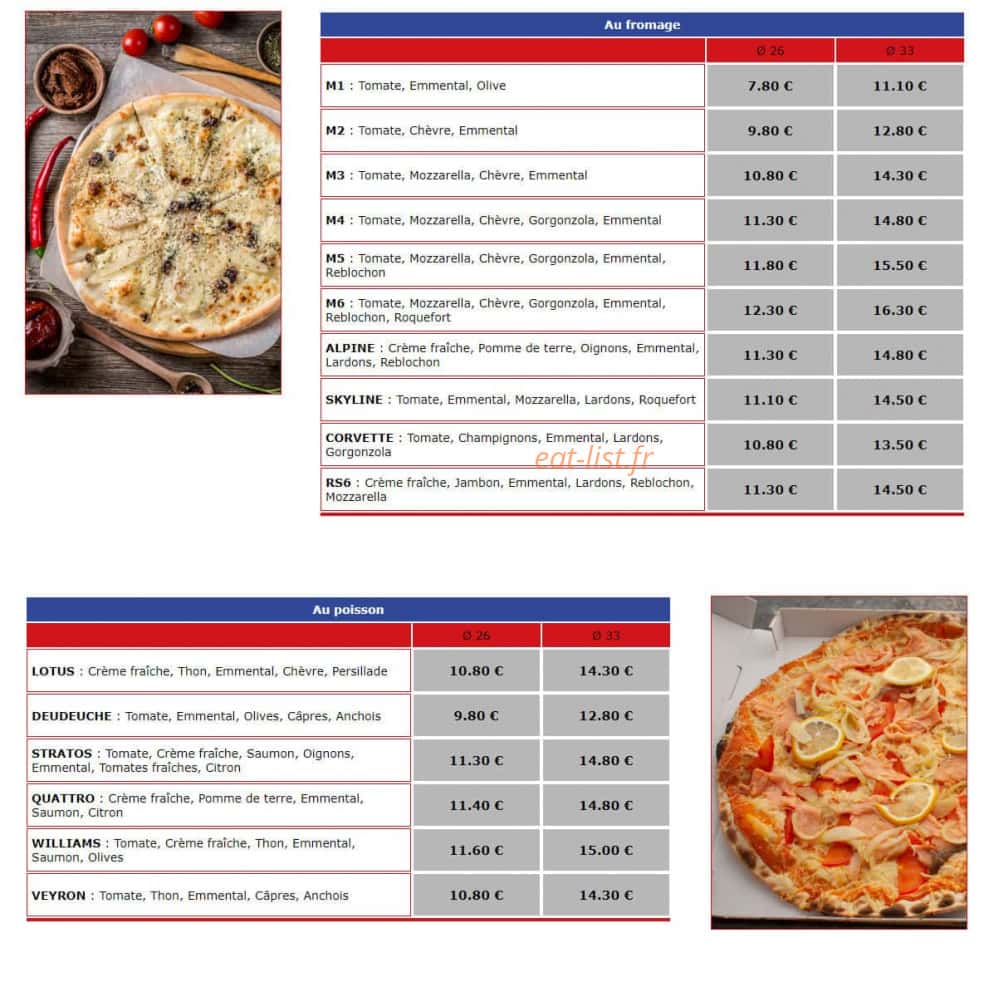 M3 pizza — carte page 2