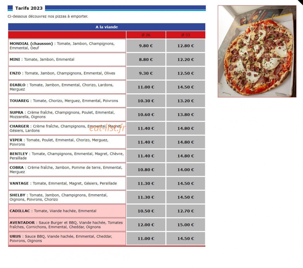 M3 pizza — carte page 1