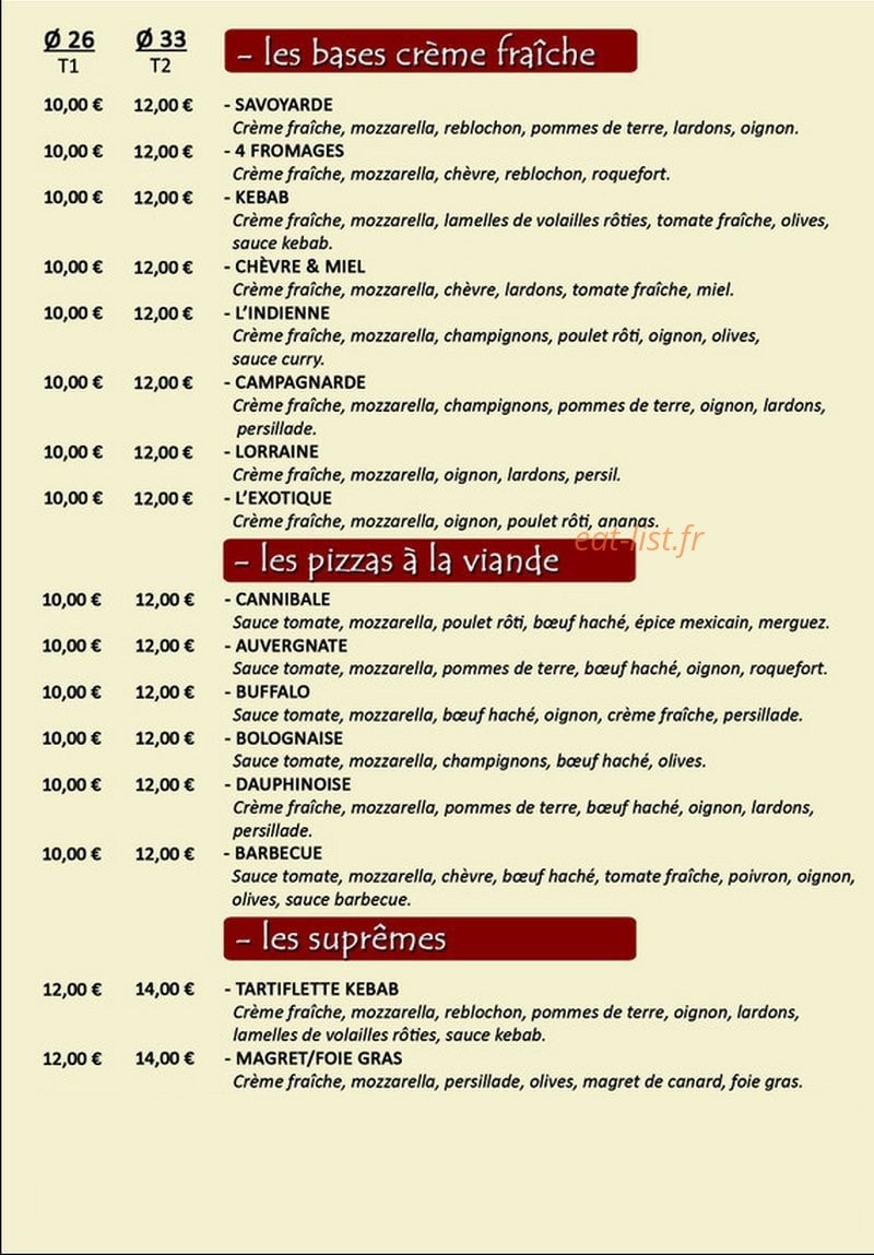 la pizzeria — carte page 3