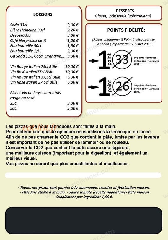 la pizzeria — carte page 4