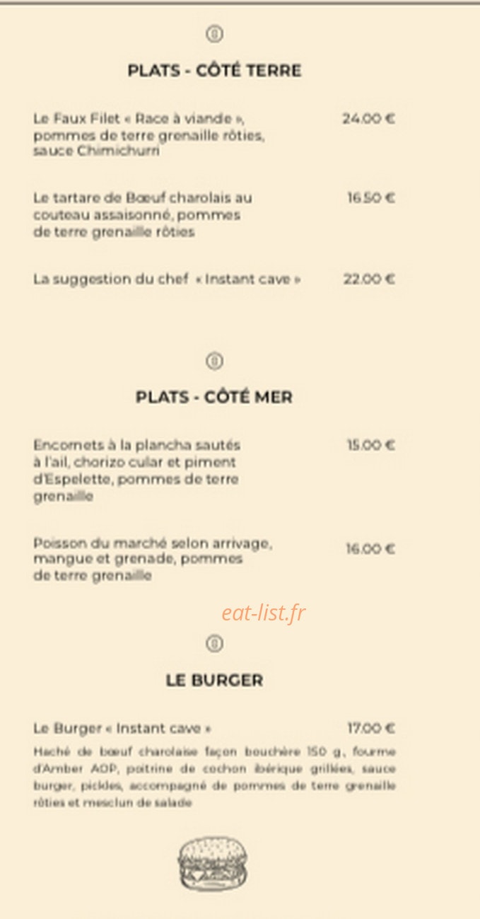 L'Instant Cave — carte page 3