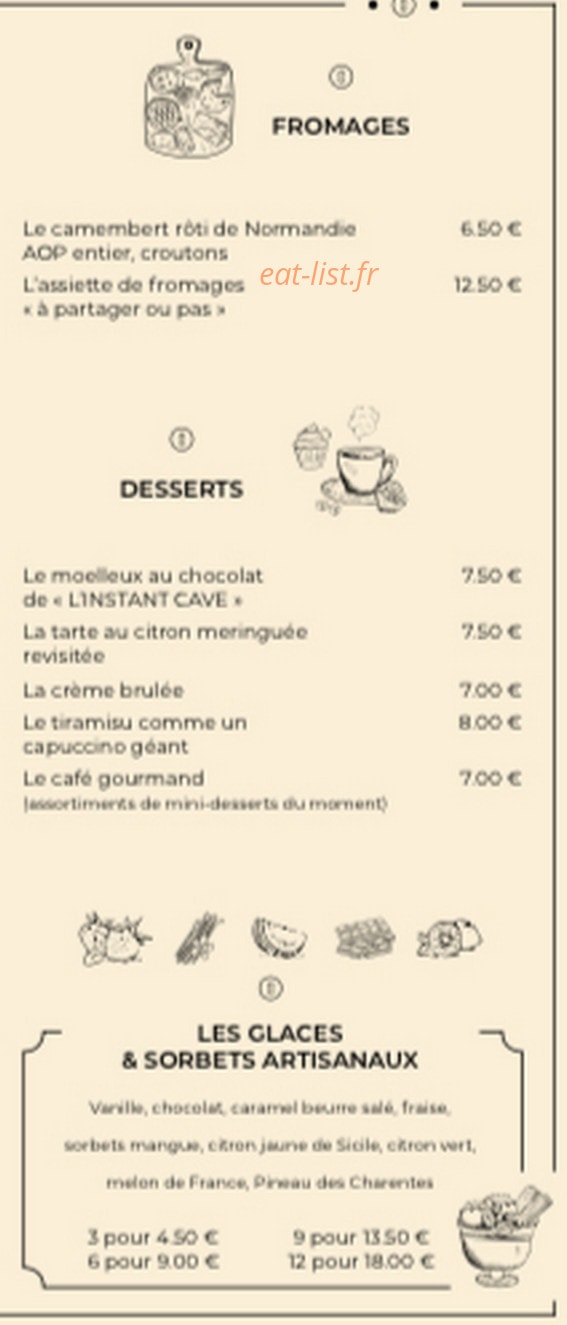L'Instant Cave — carte page 4
