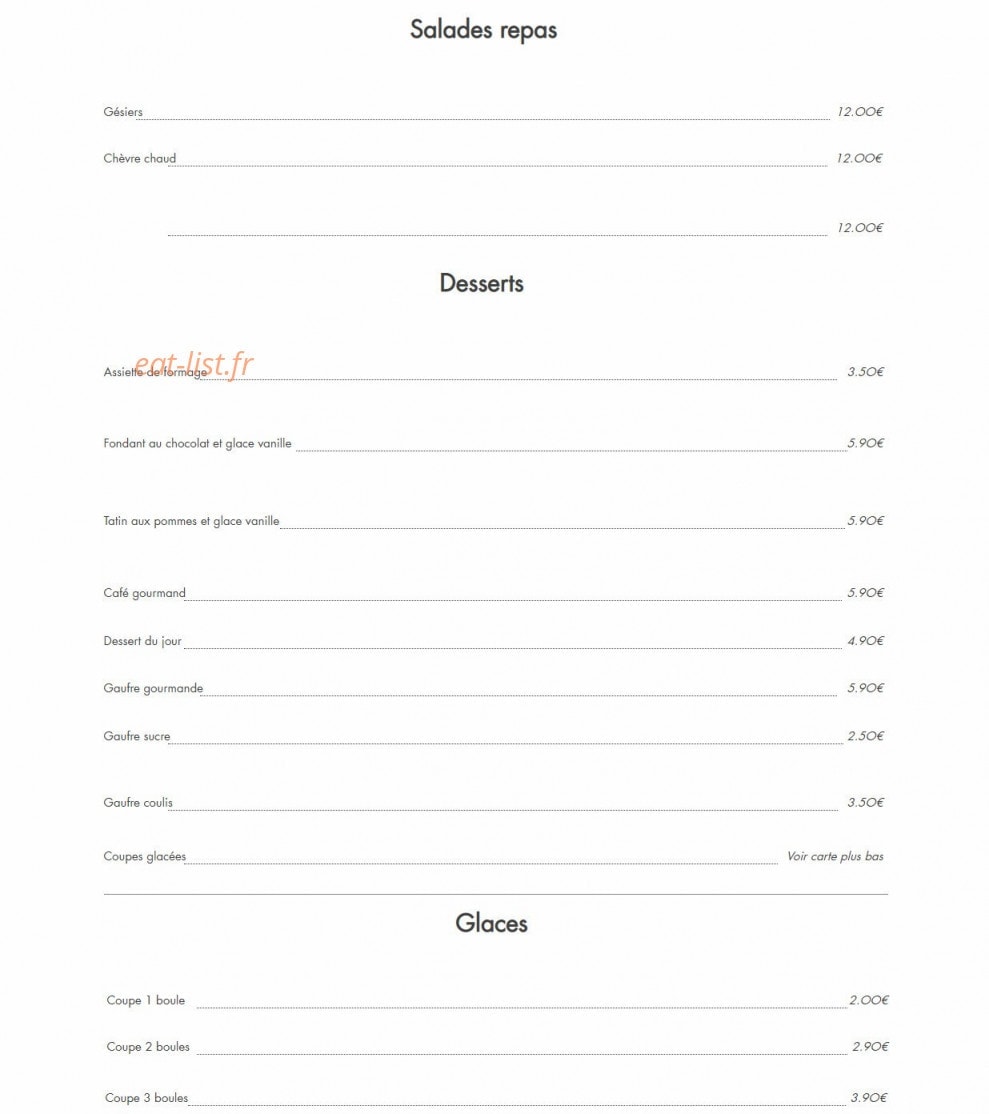 Auberge du Lac — carte page 3