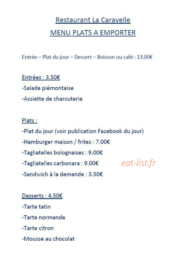 La Caravelle — carte page 1