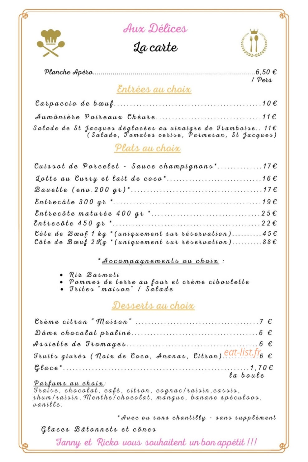 Aux Délices — carte page 2