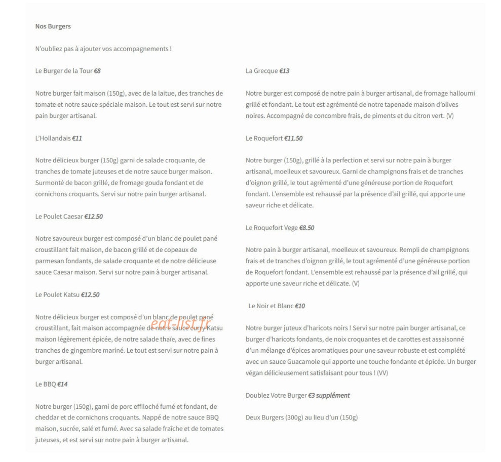 Le Cochon Truffier — carte page 2