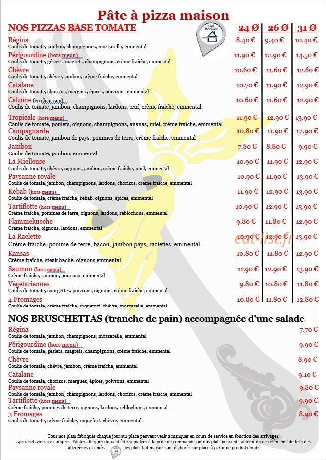 Restaurant à la Fourch'ète — carte page 4