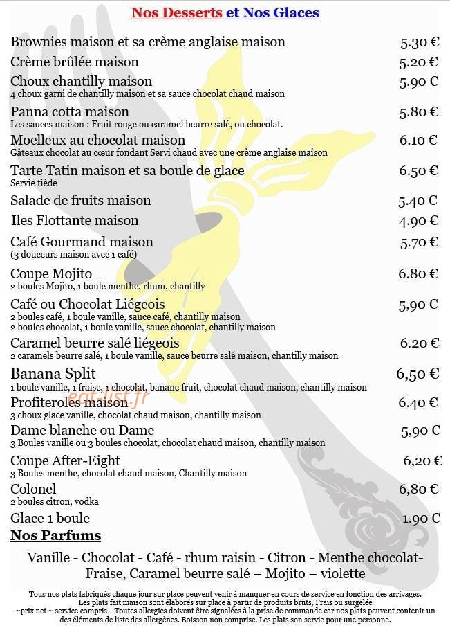 Restaurant à la Fourch'ète — carte page 3