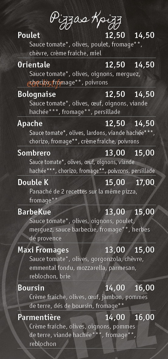 Kpizz — carte page 2