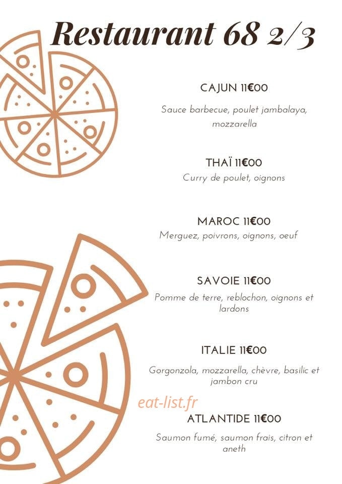 68 2/3 Restaurant — carte page 3