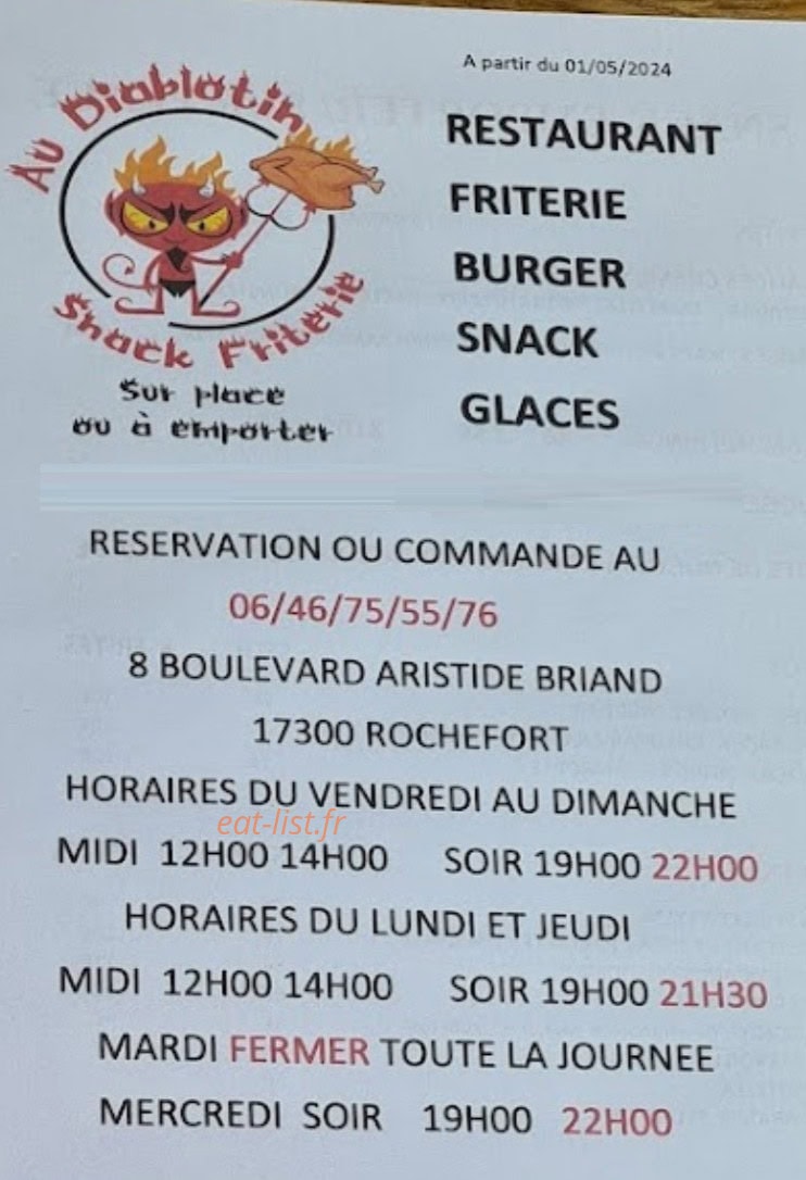 Au Diablotin — carte page 1