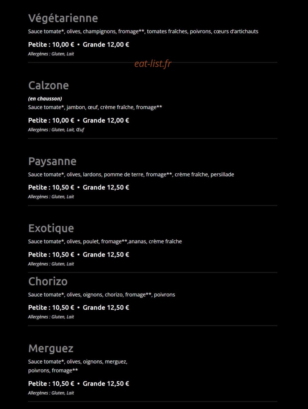 Kpizz — carte page 2