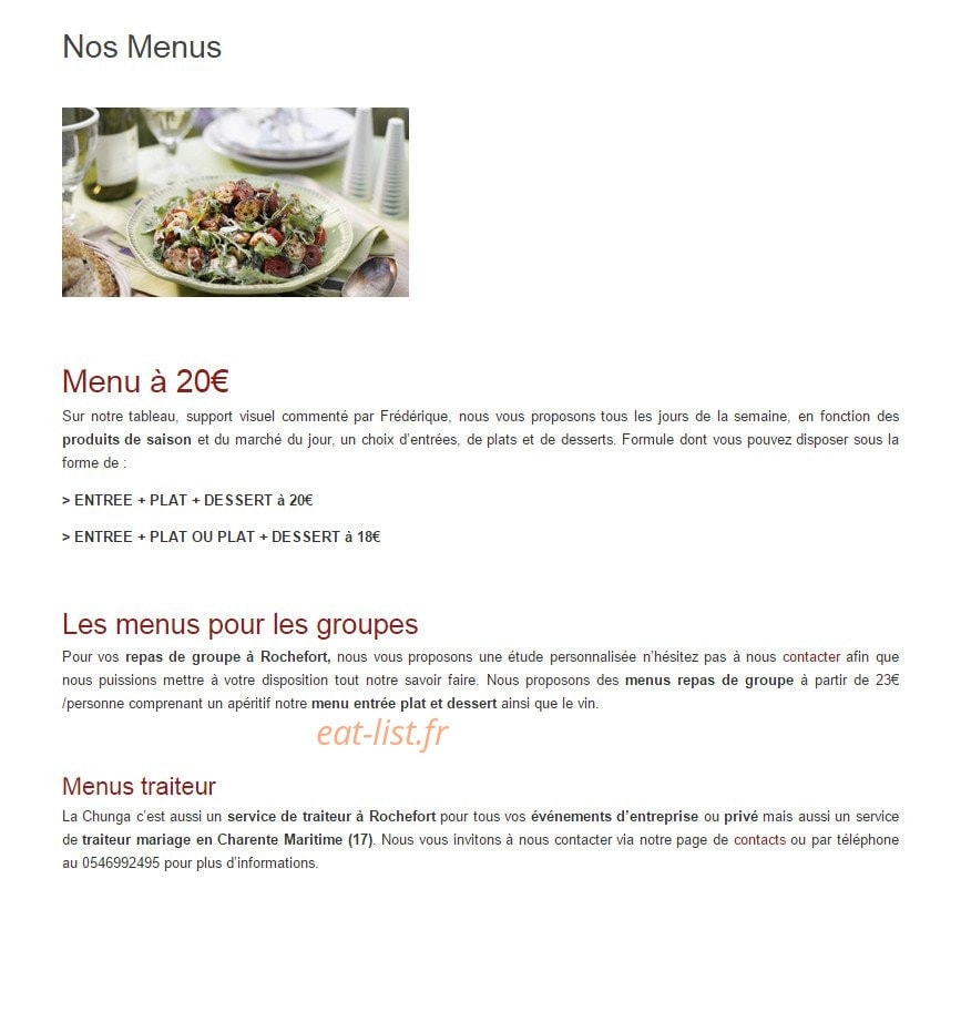L’auberge de la Chunga — carte page 2