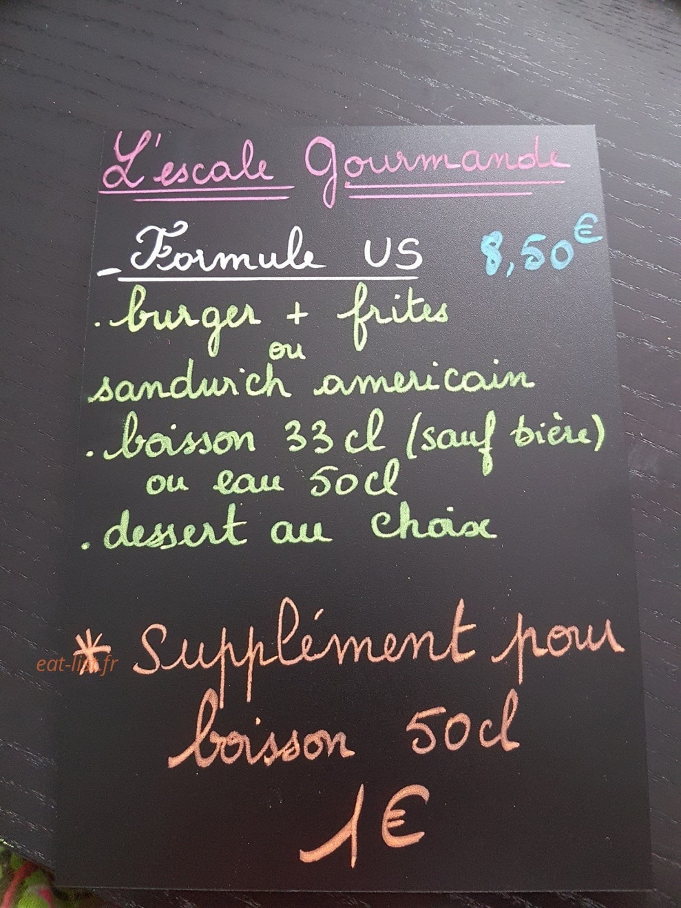L'escale Gourmande — carte page 1