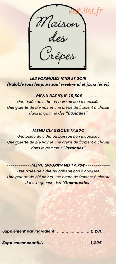 La Maison des Crepes — carte page 4