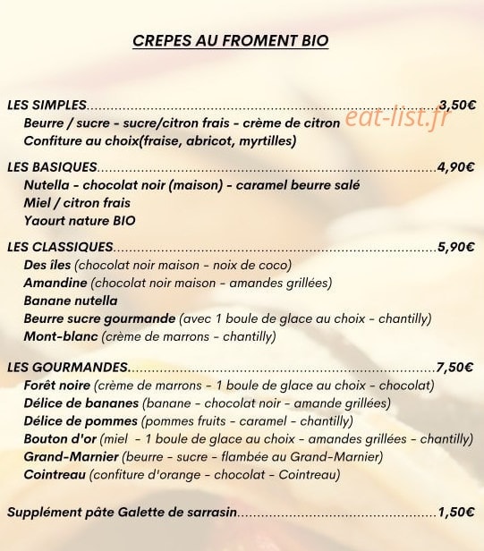 La Maison des Crepes — carte page 2