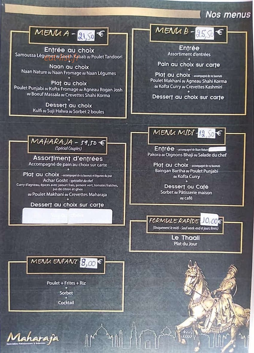 Le Maharaja — carte page 5