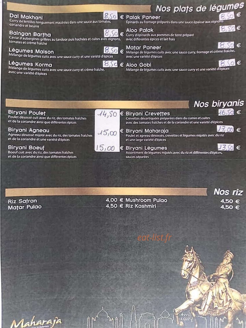Le Maharaja — carte page 3