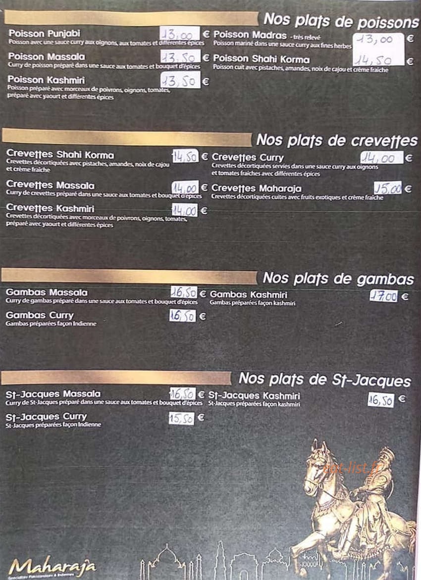 Le Maharaja — carte page 2