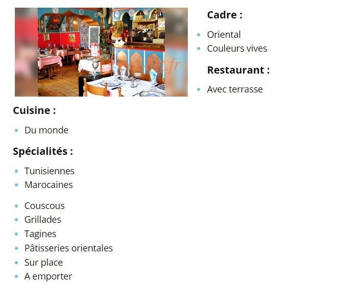 Le Palmier — carte page 1