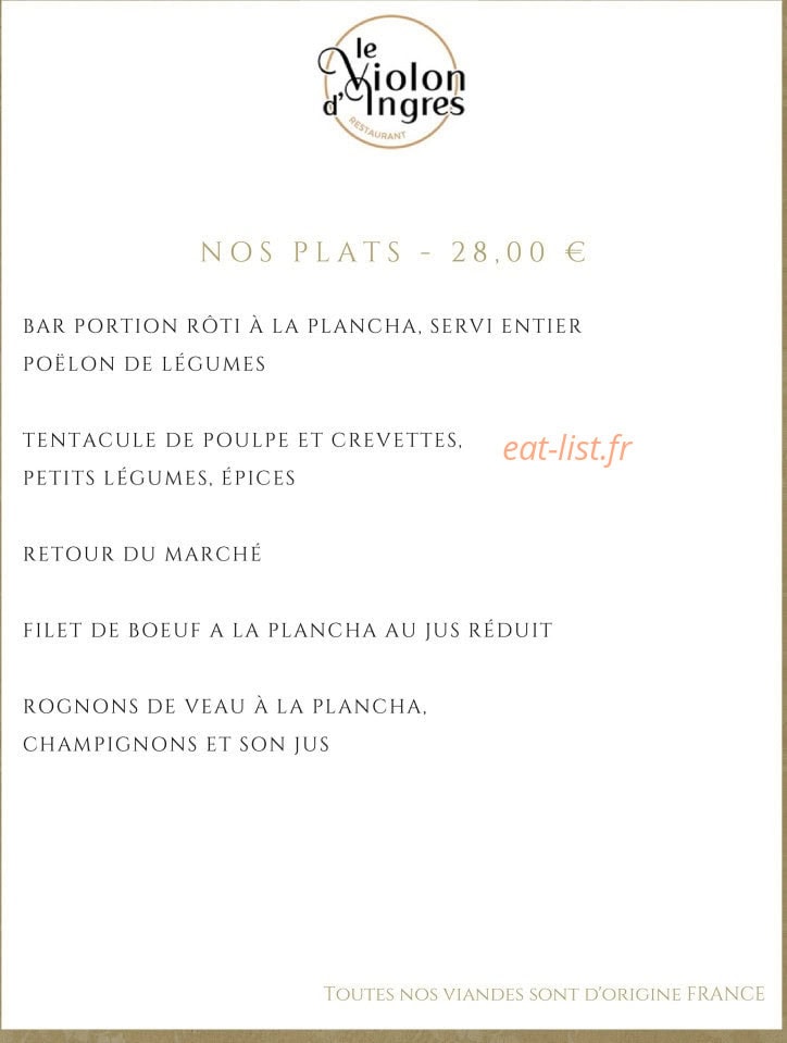 Le Violon D'Ingres — carte page 2