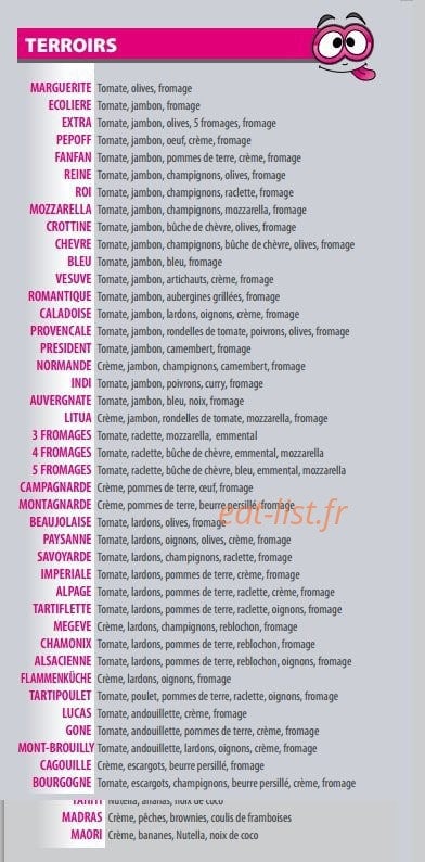 Look pizza — carte page 5