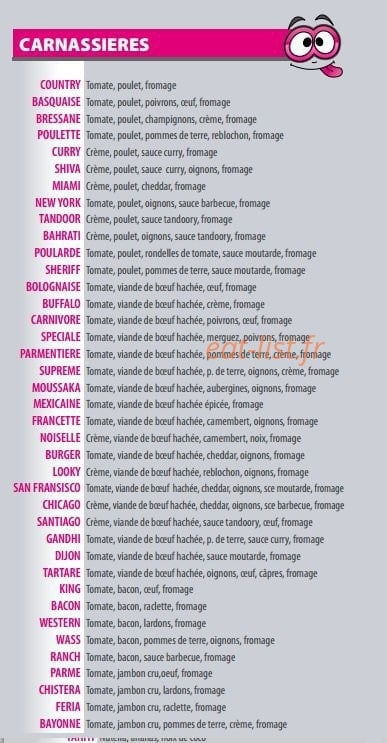Look pizza — carte page 4