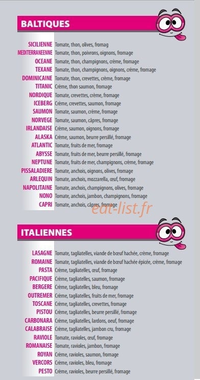 Look pizza — carte page 3